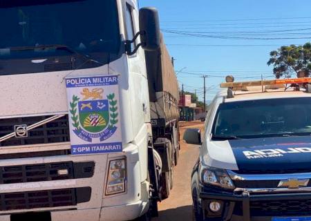 Polícia Militar intercepta caminhão roubado a caminho da fronteira